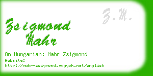zsigmond mahr business card